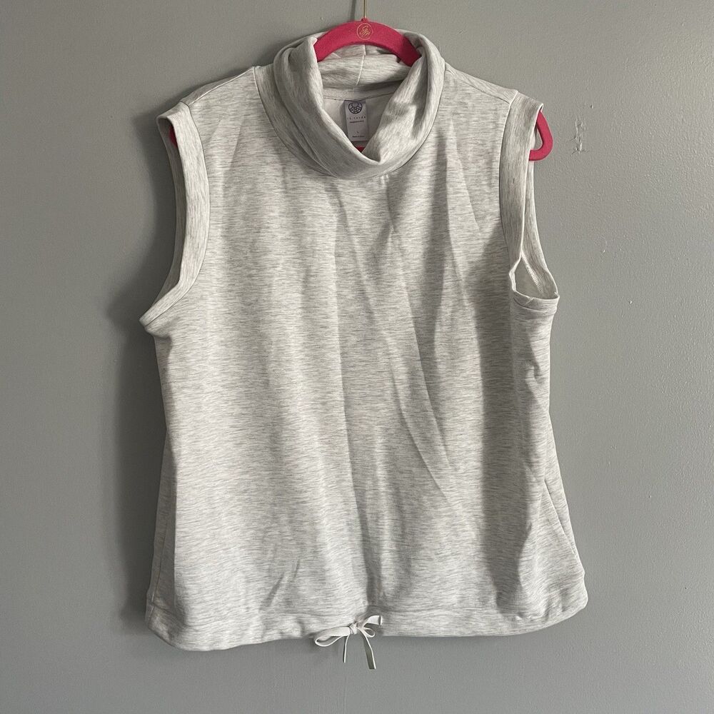 Te Verde Women's Pullover Sleeveless Top Size L Adjustable Bottom Collar